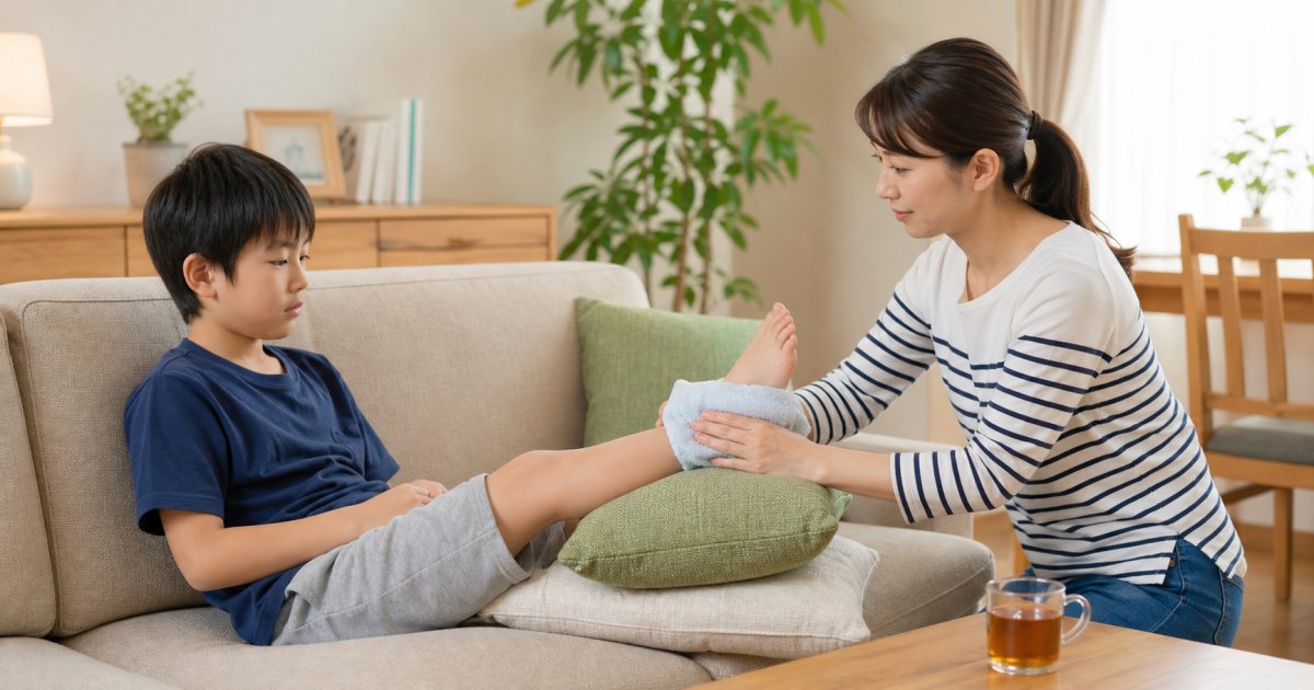 子供が足首を捻挫！家での応急処置と今すぐ受診すべきかの目安