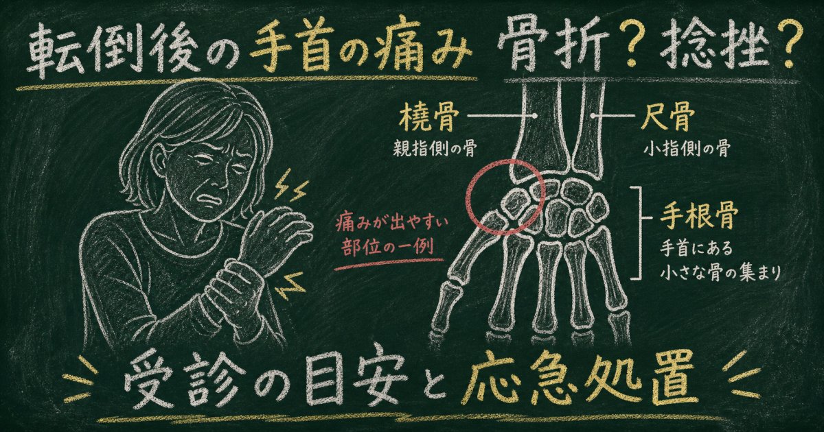 転倒して手首が痛い時は骨折？受診の目安と応急処置を医師が解説