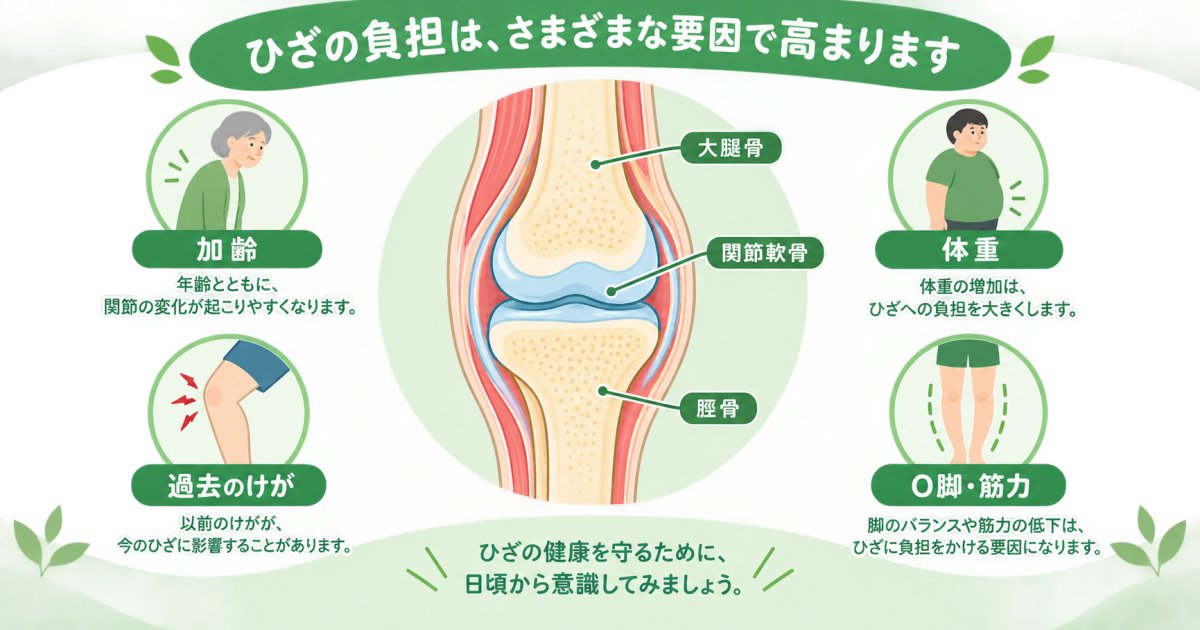 変形性膝関節症で軟骨が減る原因は加齢だけではない